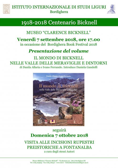 Locandina presentazione "Il mondo di Bicknell nella valle delle Meraviglie e dintorni"